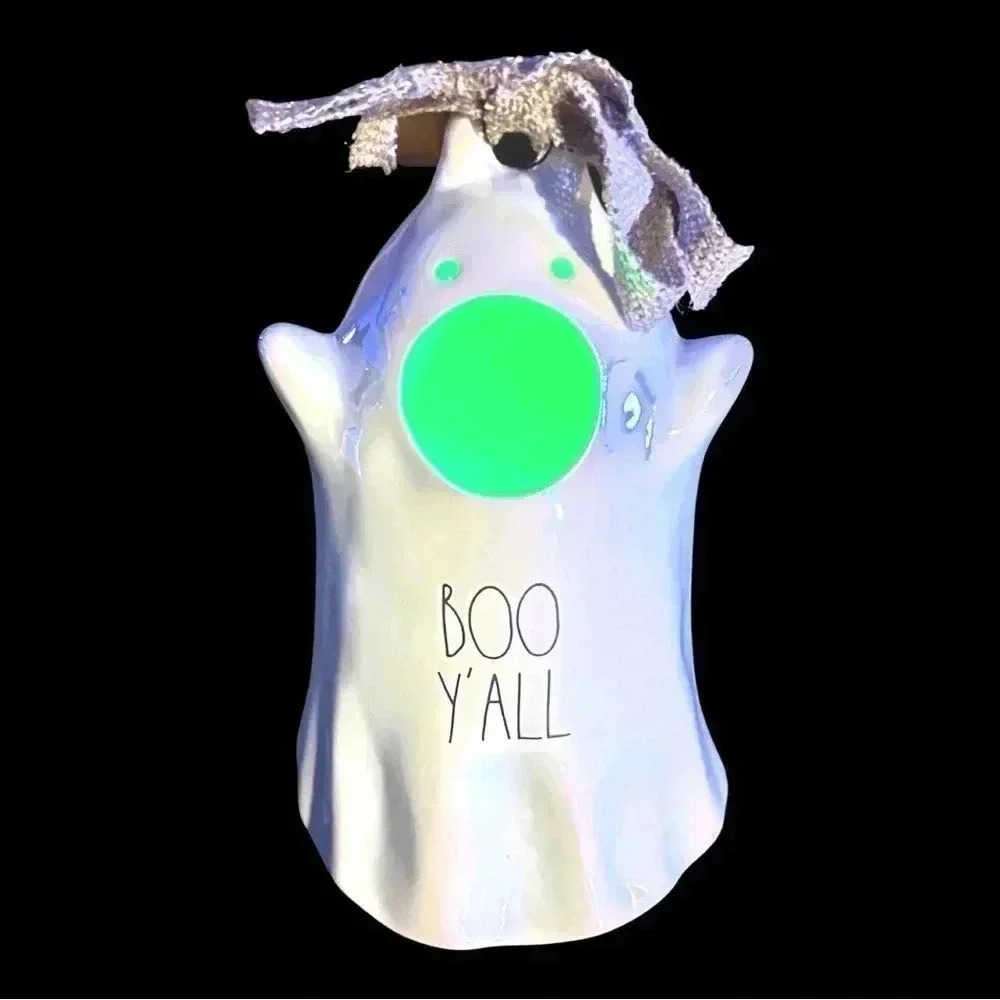 NEW Rae Dunn - BOO Y'ALL - Luster Ghost Ceramic Birdhouse/Home Decor by Rae Dunn
